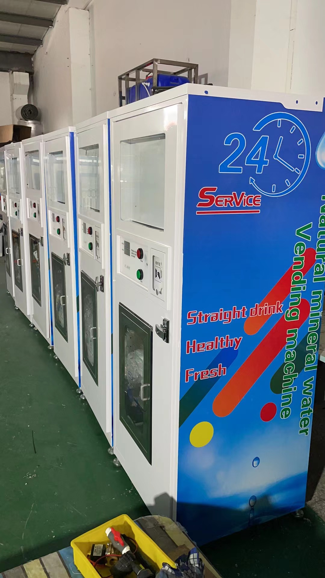 Automatic water vending machines in production